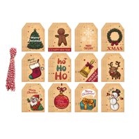 Magideal - Etiquetas De Regalo De Papel, Etiquetas Navideñas Con Cordón Con Agujeros, Decoraciones Navideñas, Etiquetas Colgantes Para Celebración, Paquete De Fi Caqui