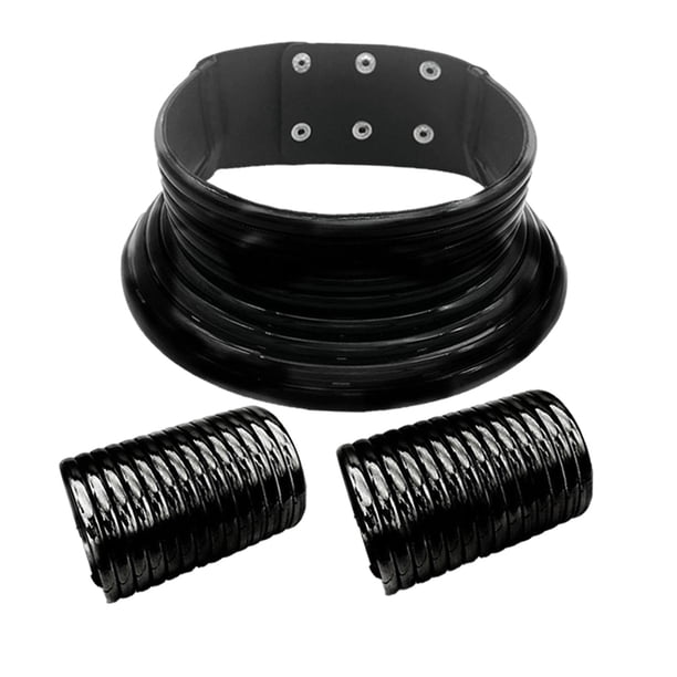 Conjunto de gargantilla africana vintage, collar llamativo, brazalete ajustable con broche, joyería para mujeres y niñas, fiesta temática , Negro