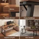thumbnail image 4 of Homer Design Escritorio Pata Metal Oficina 100x60x75cm Gruesa 30mm Color Marrón Oscuro, 4 of 7