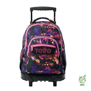 Mochila Escolar Con Ruedas Para Niña Bomper Renglon Morado Totto