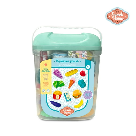 Set de Comida Infantil con 60 Accesorios y Balde Organizador