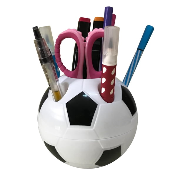 Portabolígrafos Tellme con diseño de fútbol – lindo accesorio de escritorio, regalo ideal