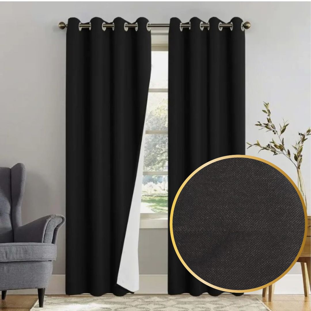 Genérico - Cortina Blackout 140x230cm Lino 2 Paños