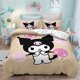 thumbnail image 1 of Ku-romi 3-Pie-ce Quilt Co-ver 2 On-e Pillowcas-e Printed Cartoon-on Duvet Cover Suitable- for -ll Year- round Use-, 1 of 5