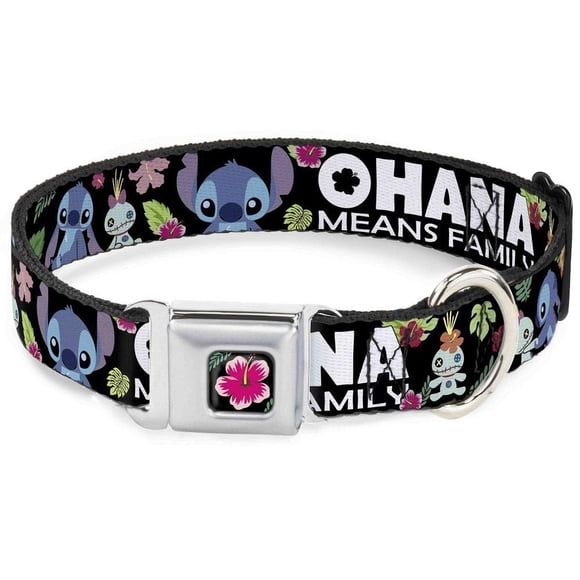 Collar para perro con hebilla Lilo & Stitch Ohana Family Black