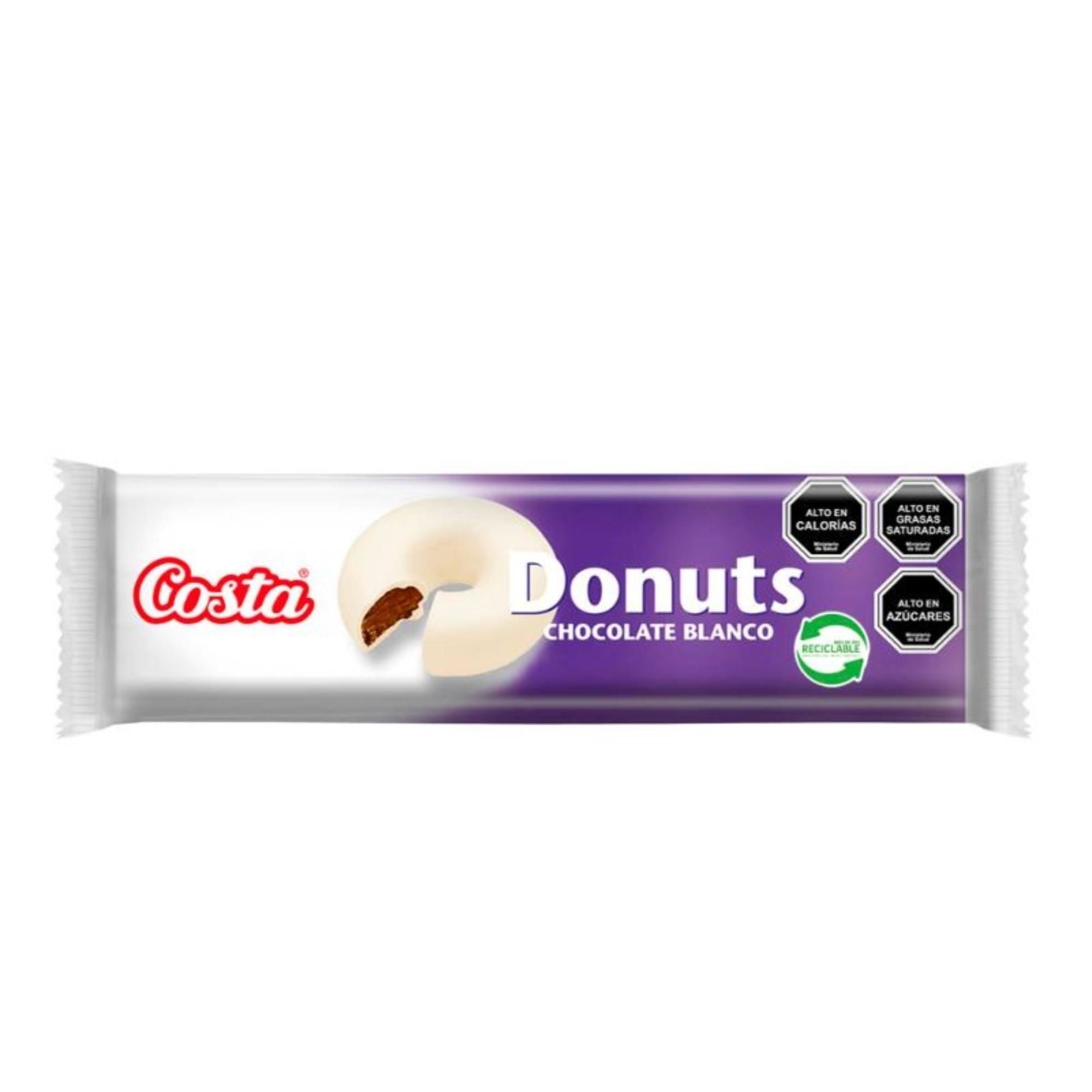 Galleta Bañada Donuts Chocolate Blanco 100 g Costa