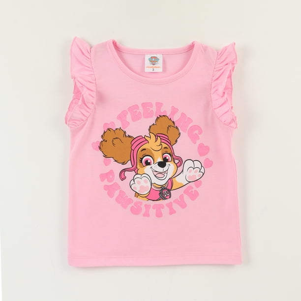 Polera Sin Manga Niña Rosa Skye Feeling Pawsitive Paw Patrol