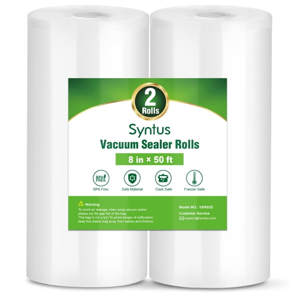 Bolsas para envasadora al vacío Syntus, 2 rollos de 8 x 15 m, grado comercial