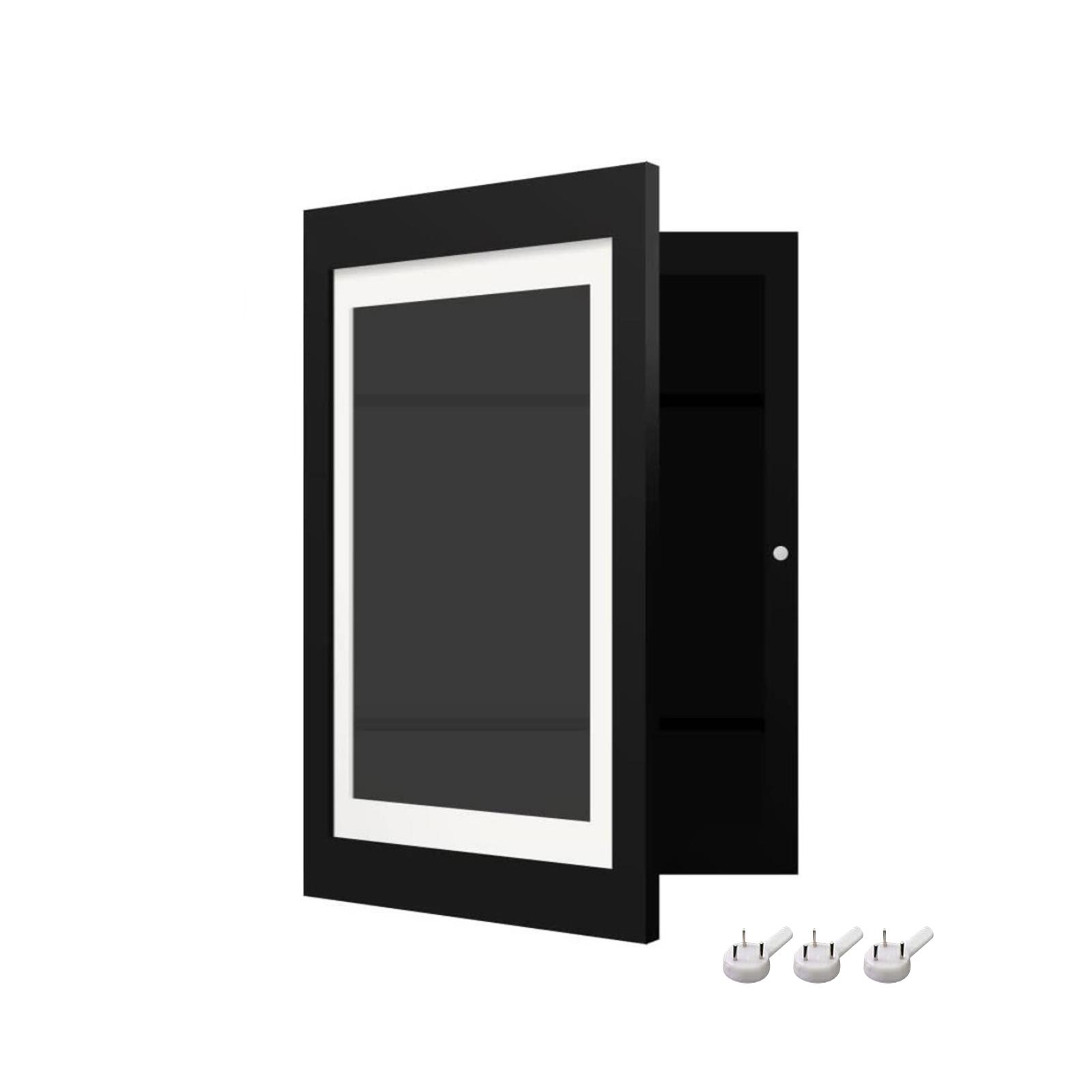 Magideal - Marco De Arte Para Niños Marco De Fotos Apertura Frontal Intercambiable Resistente A Roturas Con Correas Elásticas Marco De Ilustraciones Para Niños Color Negro L