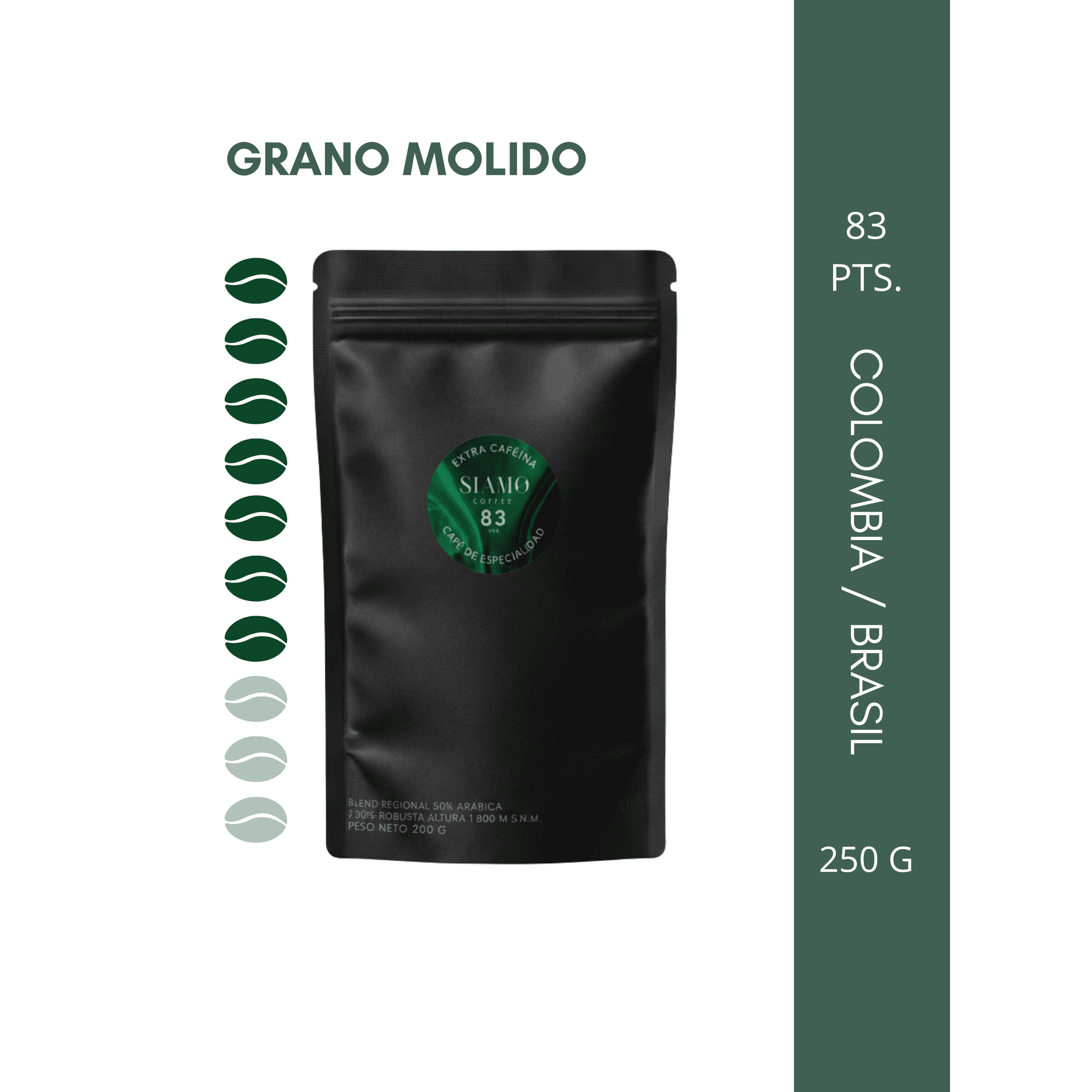 Siamo Café - Café De Especialidad Siamo Colombia - Brasil 250g, Grano Molido – Vol 3