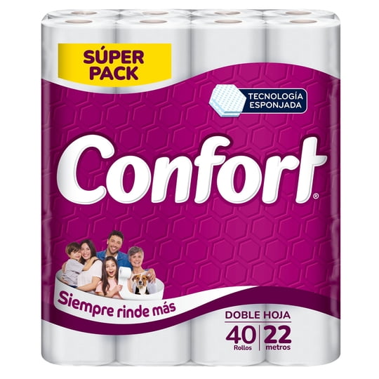 Papel Higiénico Doble Hoja 22 Metros. 40 Un Confort