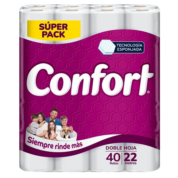 Papel Higiénico Doble Hoja 22 Metros, 40 Un