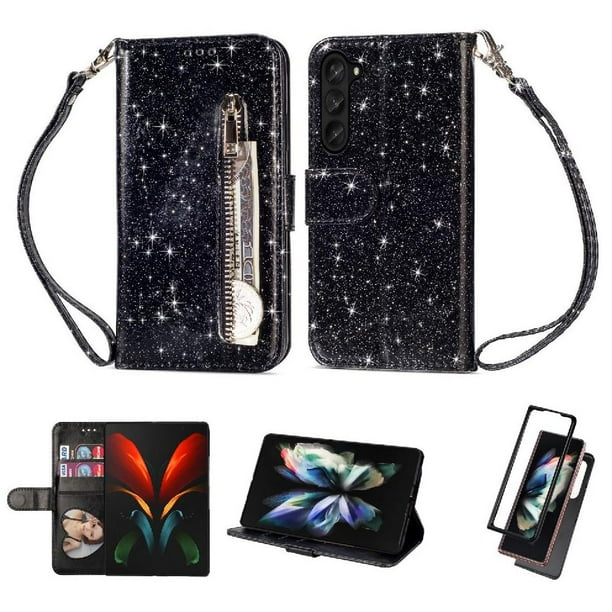 Funda para FOXDOCK Elegante funda Samsung Galaxy Z Fold5 Glitter con cremallera-Ideal para el uso diario