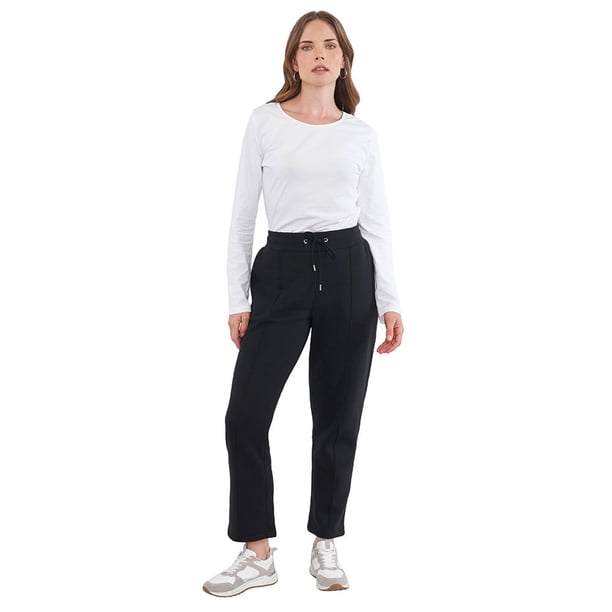 Pantalón Mujer Jogger Negro Liso Corona