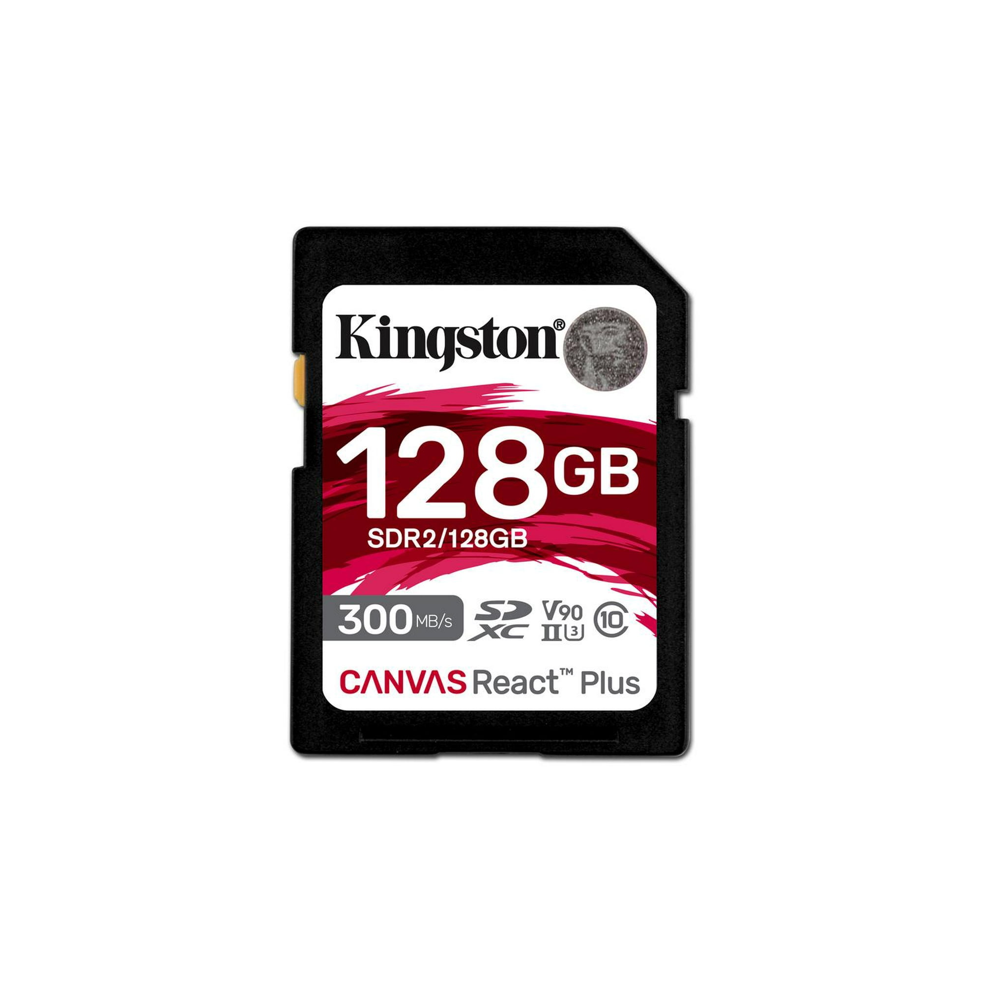 Kingston - Tarjeta De Memoria Flash Canvas React Plus 128 Gb Sd Uhs-ii Negro Talla Única