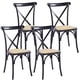 thumbnail image 1 of Pack 4 Silla Crossback Negra | Madera Ratán | Diseño Clásico, 1 of 6