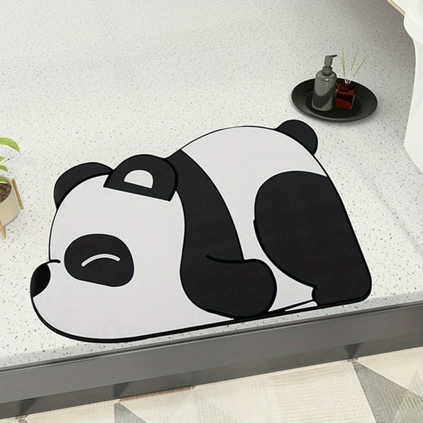 1pc Cute Panda Bath Rug - Absorbent Floor Mat for Bathroom, Toilet, and Bedroom - Non-Slip Foot Pad for Safety and Decorative Purposes