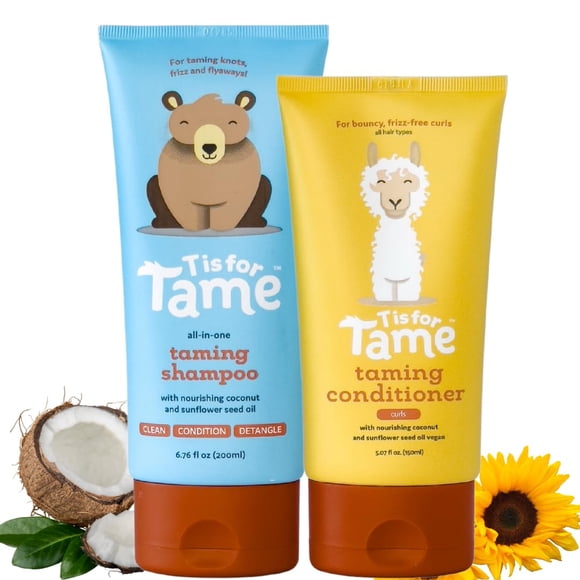 El set de cuidado del cabello T es para champú y acondicionador Tame Baby