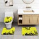 thumbnail image 2 of Lázaro Juego de 3 alfombras de baño de coral fleece: tapete de baño + alfombra de inodoro en forma de U + funda de tapa de inodoro en forma de O, 2 of 6