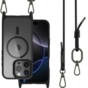 Funda Mageasy Para Iphone 16 Pro 6.3 Con Correa Cruzada Negra