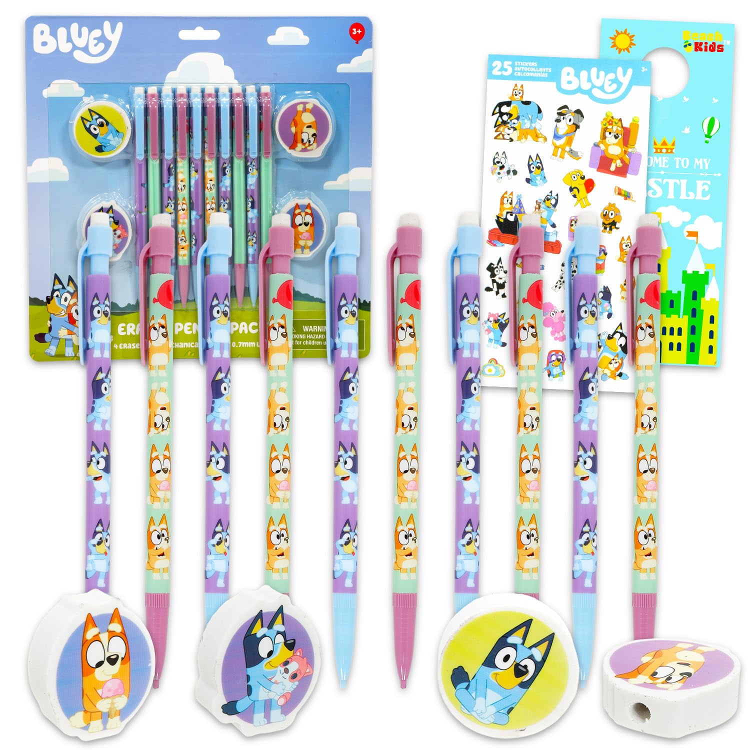 Lápices Mecánicos Bluey Pack De 10 – Kit De Útiles Escolares