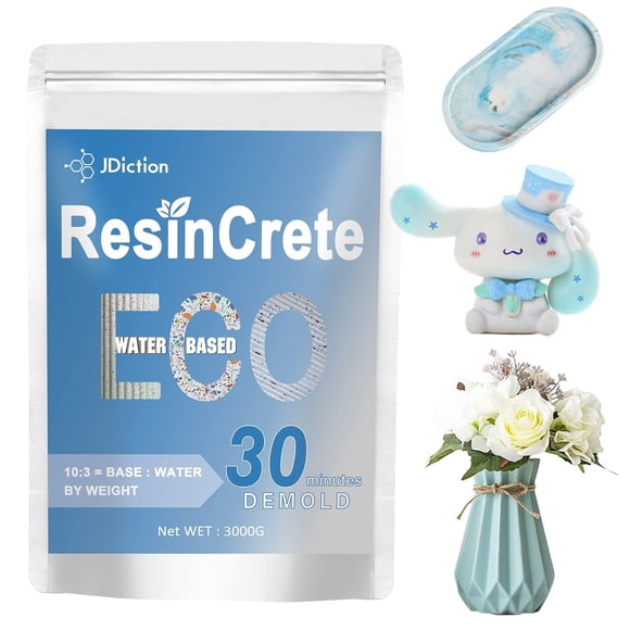 JDiction ResinCrete 3000 g Polvo de Colada de Secado Rápido a Base de Agua