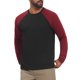 thumbnail image 4 of INSPIRE CHIC Camiseta de Hombre Raglán de Manga Larga Cuello Redondo Contraste Camisetas de Béisbol XL Negro Rojo, 4 of 6