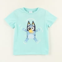 Polera Manga Corta Niño Turquesa Jump Bluey