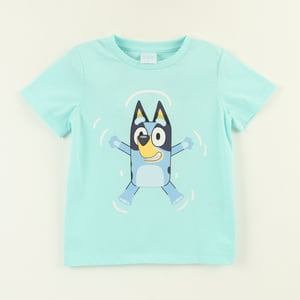 Polera Manga Corta Niño Turquesa Jump Bluey