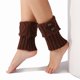 thumbnail image 1 of Xiao Hua 3 pares de botas de invierno de punto cálidas - con cubrepiés decorado con botones, botas cortas de invierno a la moda y calcetines, talla única, botas cálidas, marrón, 1 of 3