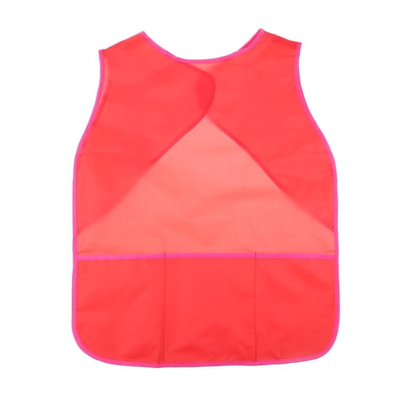 Ni?os Pintura Delantales Espalda Abierta Sin Mangas Kids Art Craft Smocks Rojo