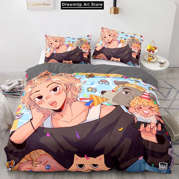 Tokyo Avengers Manjiro Sano Bedding Set Cute Quilt Cover Bed Cover With Pillowcase