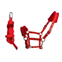 Ioensy - Brida De Caballo Rienda Cabestro Halter Cuerda De Conducción De Caballo Talla S Rojo
