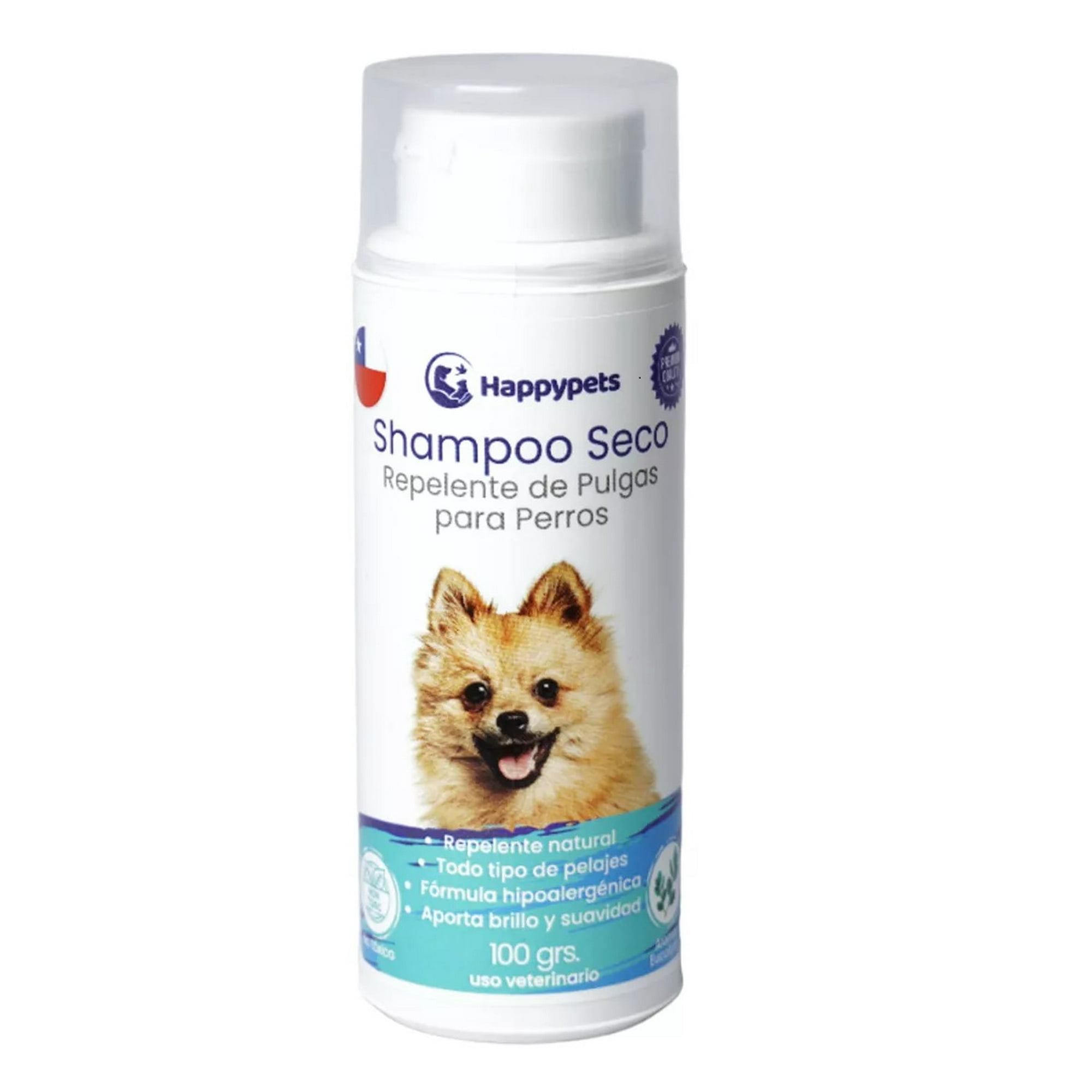 Defensor - Shampoo Seco Repelente De Pulgas Para Perros, Hipoalergénico, Aroma Eucaliptus