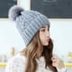 thumbnail image 5 of Gorro de invierno para mujer, moderno, abrigado, plegable, sólido, tejido, grueso, para invierno, 5 of 5