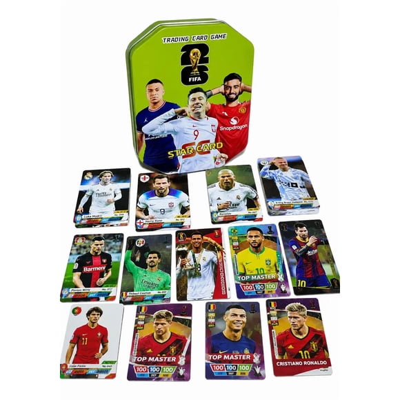 45 Tarjetas Coleccionables Fútbol Fifa 2026 Star Card Caja Metalica