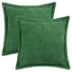 thumbnail image 2 of REGALWOVEN Juego de 2 fundas de cojín de pana sólida a rayas, funda de cojín decorativa con borde ancho para decoraciones del hogar verde 18" x 18", 2 of 6