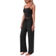 thumbnail image 4 of Conjunto de Pijama de Punto de Jersey para Mujer INSPIRE CHIC Regreso a Clases Cami Ajustable y Pantalones de Pierna Ancha con Bolsillos S Negro, 4 of 6