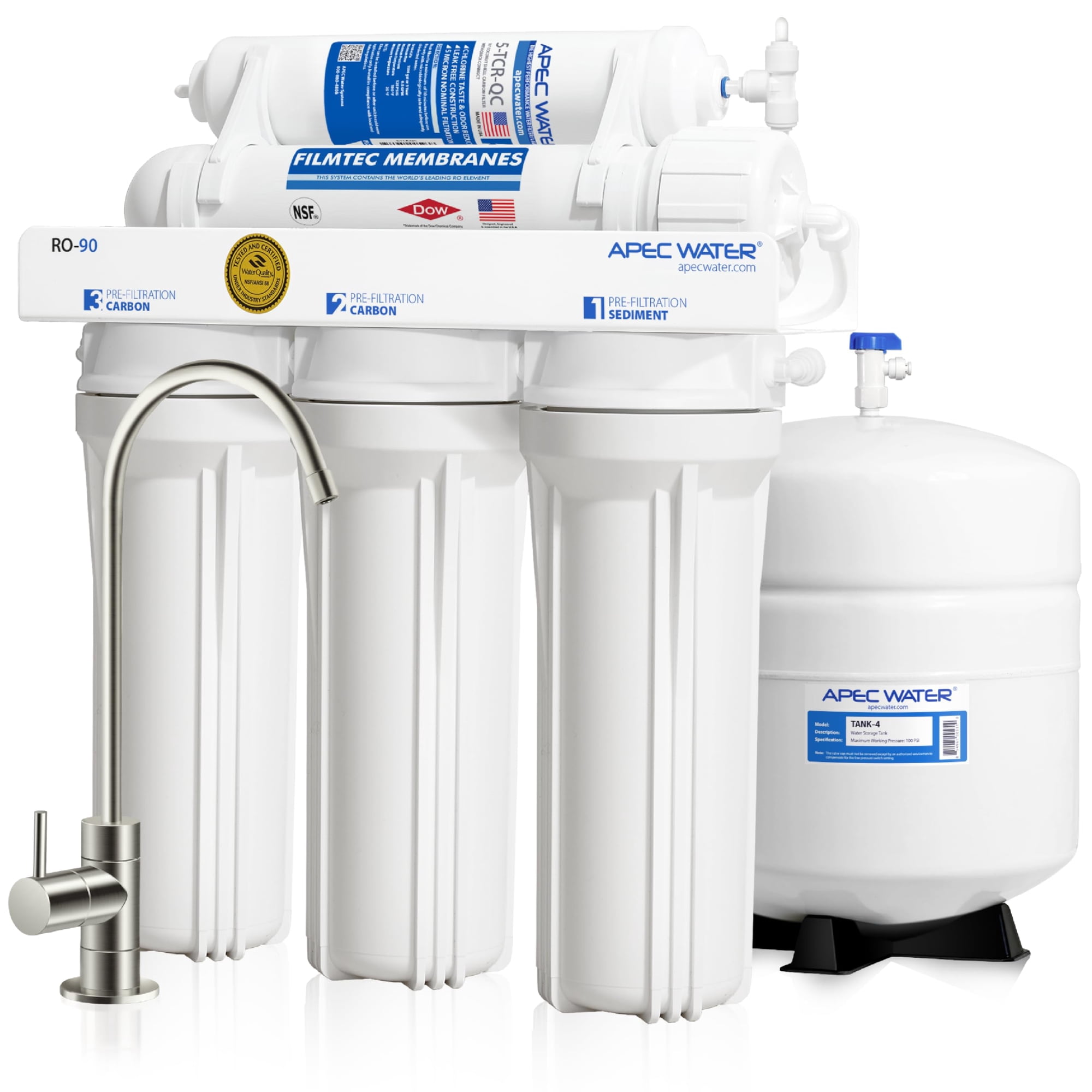 Apec Water Systems - Sistema De Filtro De Agua Apec Water Ro-90 Ultimate Series