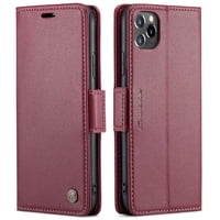 Caseme Tipo Cartera Iphone 11 Pro Max Con Cierre Magnético, Rfid, Tarjetero, Soporte, Carga Inalámbrica