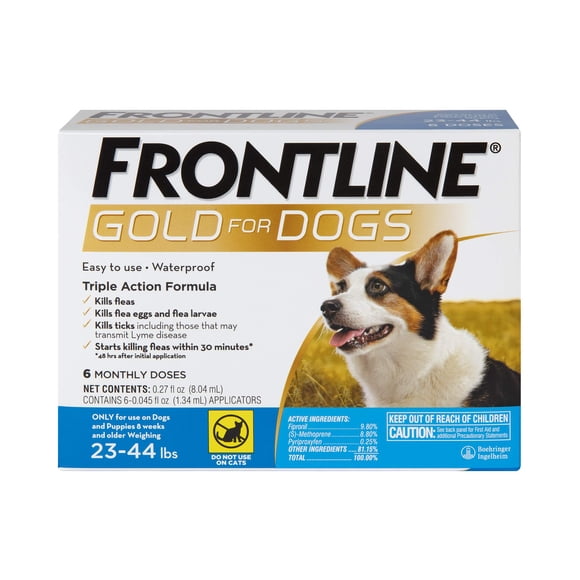 Tratamiento Frontline Gold para Pulgas y Garrapatas Perros Medianos Paquete de 6