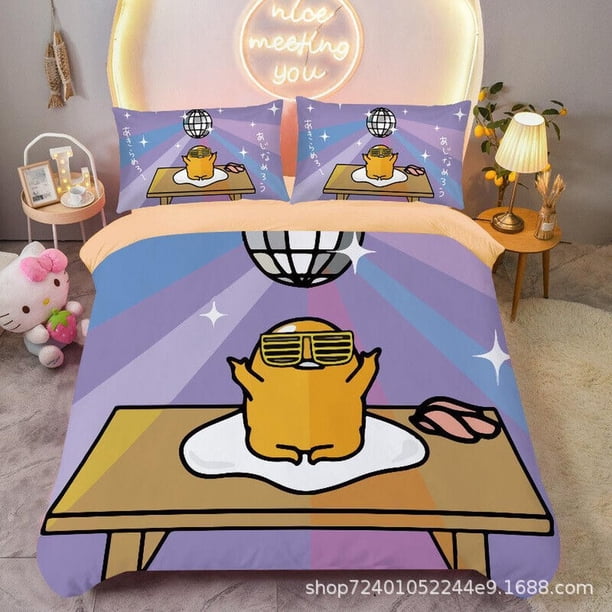 Cartoon Pumpkin Dog Pet Stripes Quilt Duvet Cover Set Bedclothes Bedspread3-Piece Bedding Set