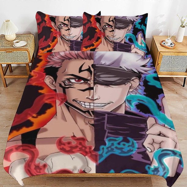 Jujuu isen Bedding Set Duvet Cover Comfortable and Lightweight Cartoon Bedding 3 Piece