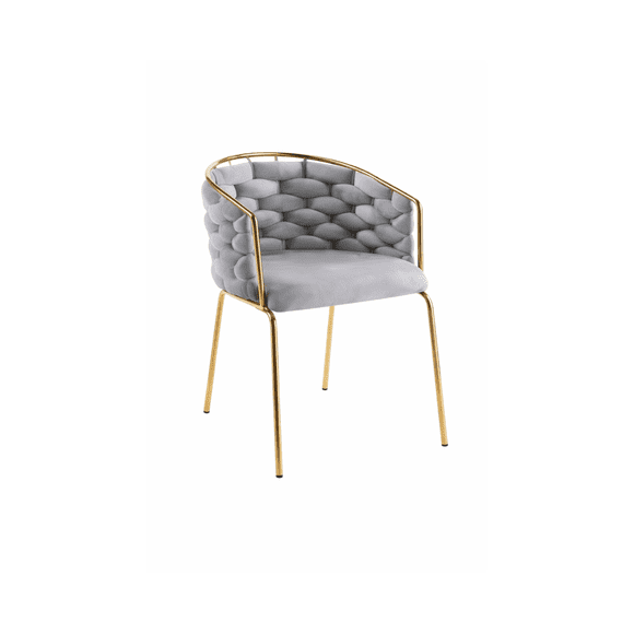 Sitial Arthur Terciopelo Gold - Gris