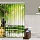 thumbnail image 1 of 1pc Modern Chinese Style Shower Curtain with 12 Hooks and Bamboo and Stone Pattern - Perfect for Bathroom Decor and Organization, 1 of 5