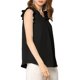 thumbnail image 4 of INSPIRE CHIC Blusas de Trabajo sin Mangas con Volantes para Mujer, Cuello en V, Talla M, Negro, 4 of 8