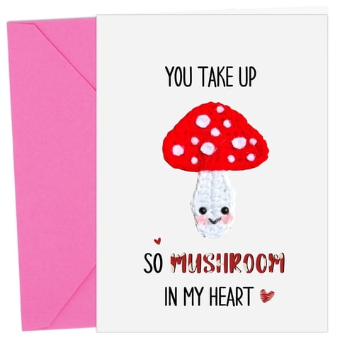 Tarjeta De San Valentín Con Diseño De Hongos Silkovahamd Con Sobre