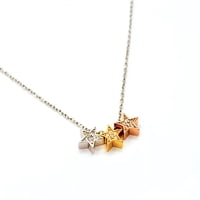 Tiana Joyas - Collar Con Trio De Estrellas De Plata 925 Y Enchapadas En Oro De 18K