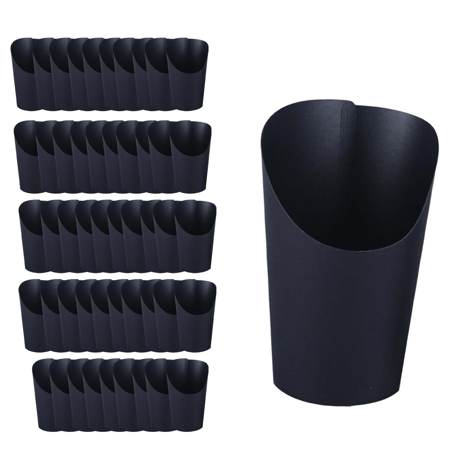 Magideal - 50 Uds. De Vasos De Papel Kraft Para Huevos, Suministros Para Hornear Fiestas, Conos De Papel Engrosados Para Hornear, Tienda, Boda , Negro