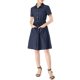 thumbnail image 1 of INSPIRE CHIC Vestido Mini de Mujer para Regreso a Clases con Ajuste y Vuelo, Cuello con Bolsillo, Cintura Elástica, Talla XL, Azul, 1 of 8